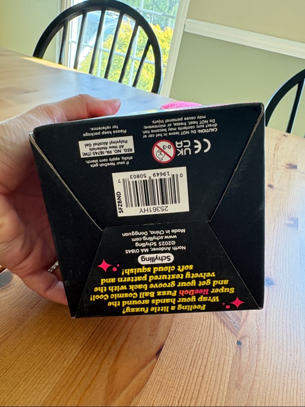 Super NeeDoh Fuzz Ball Plush Squeeze Toy - Pink - Picture 4 of 5